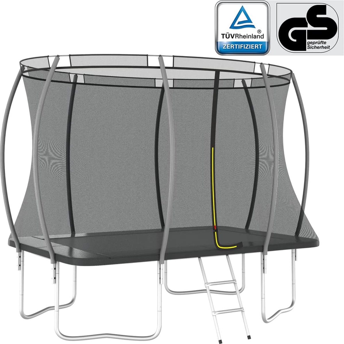 Vidaxl Trampolineset Rechthoekig 150 Kg 274x183x76 Cm - Grijs