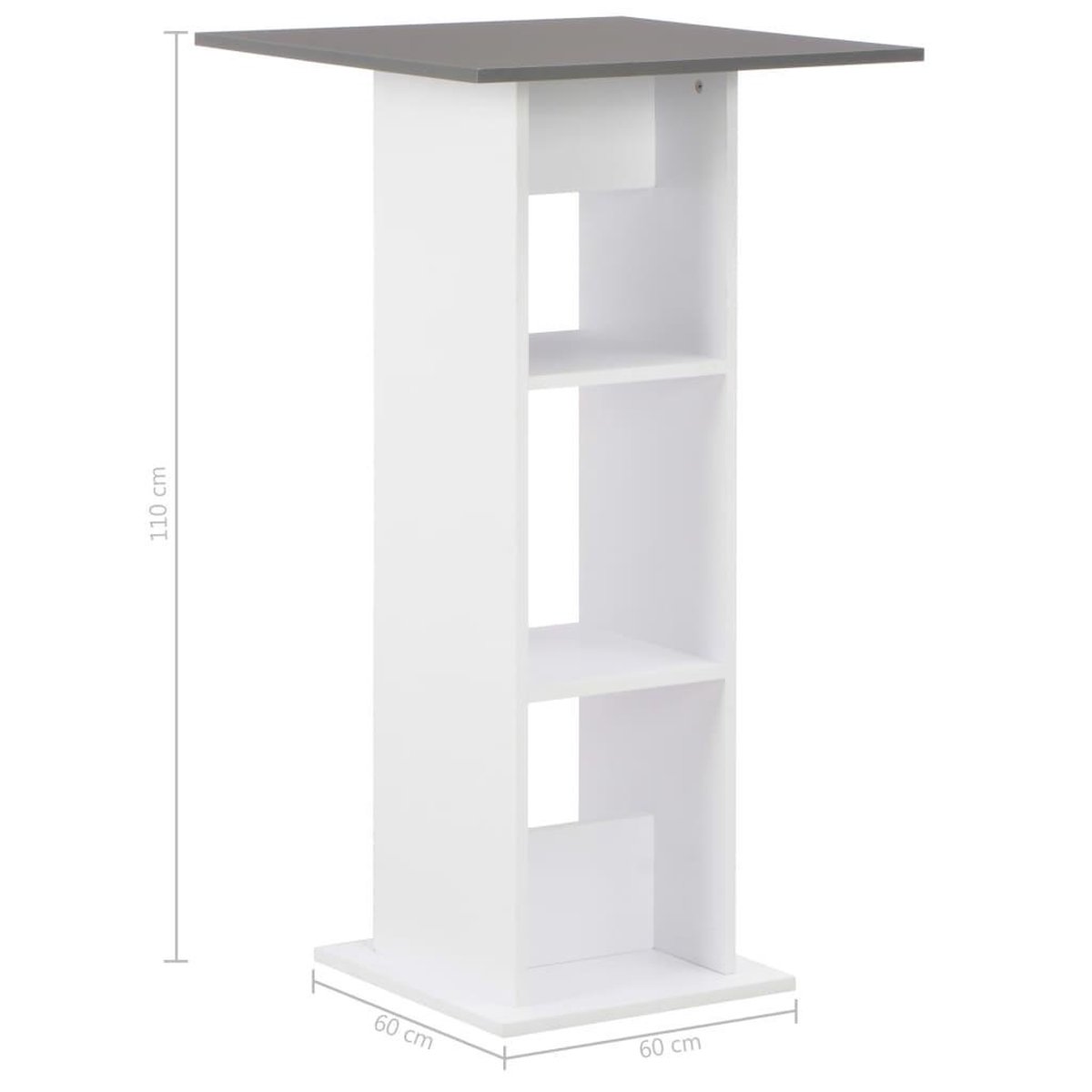 Vidaxl Bartafel 60x60x110 Cm En Antracietgrijs - Wit
