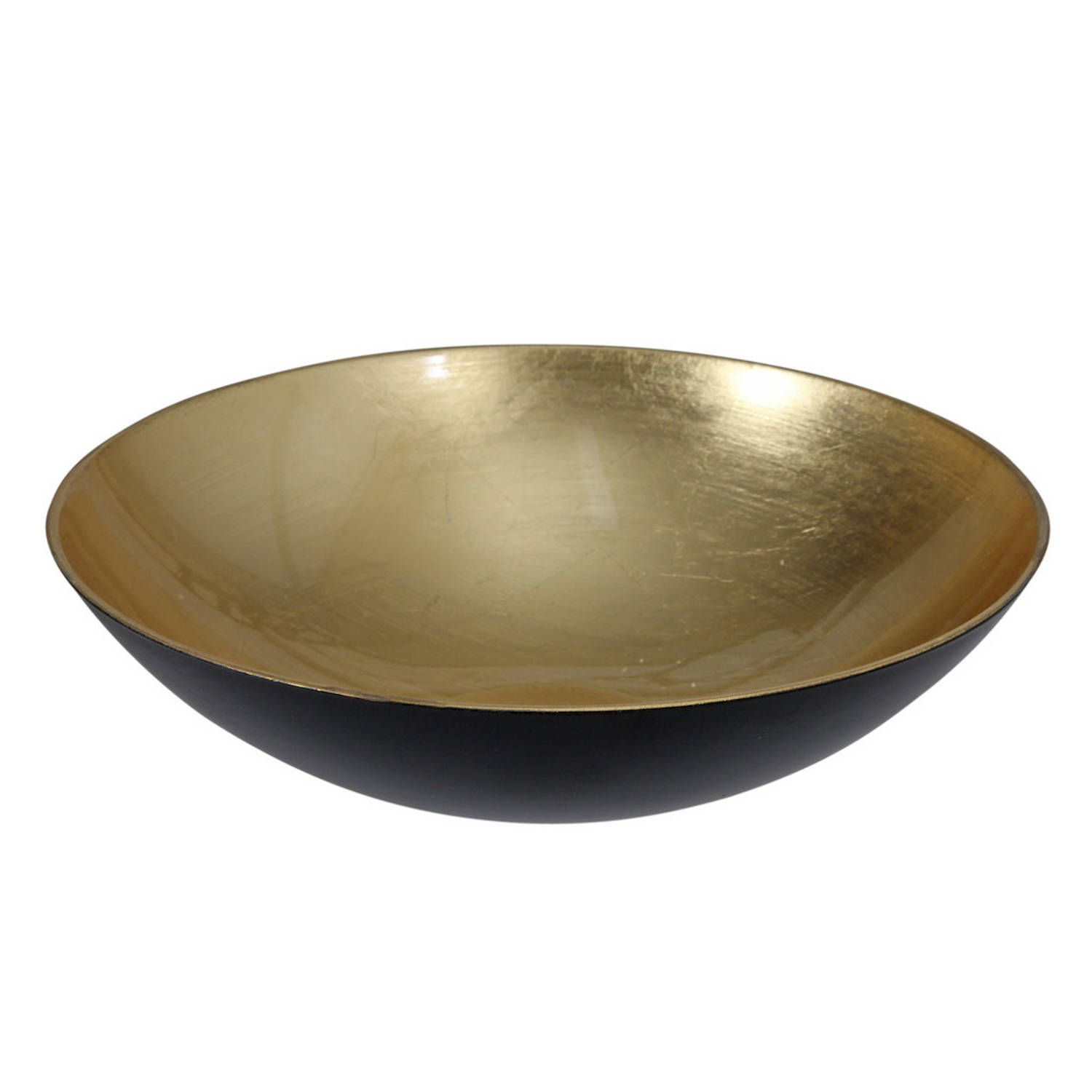 Bellatio Decorations Kunststof Decoratie Schaal Rond D28 Cm - Kaarsenplateaus - Goud