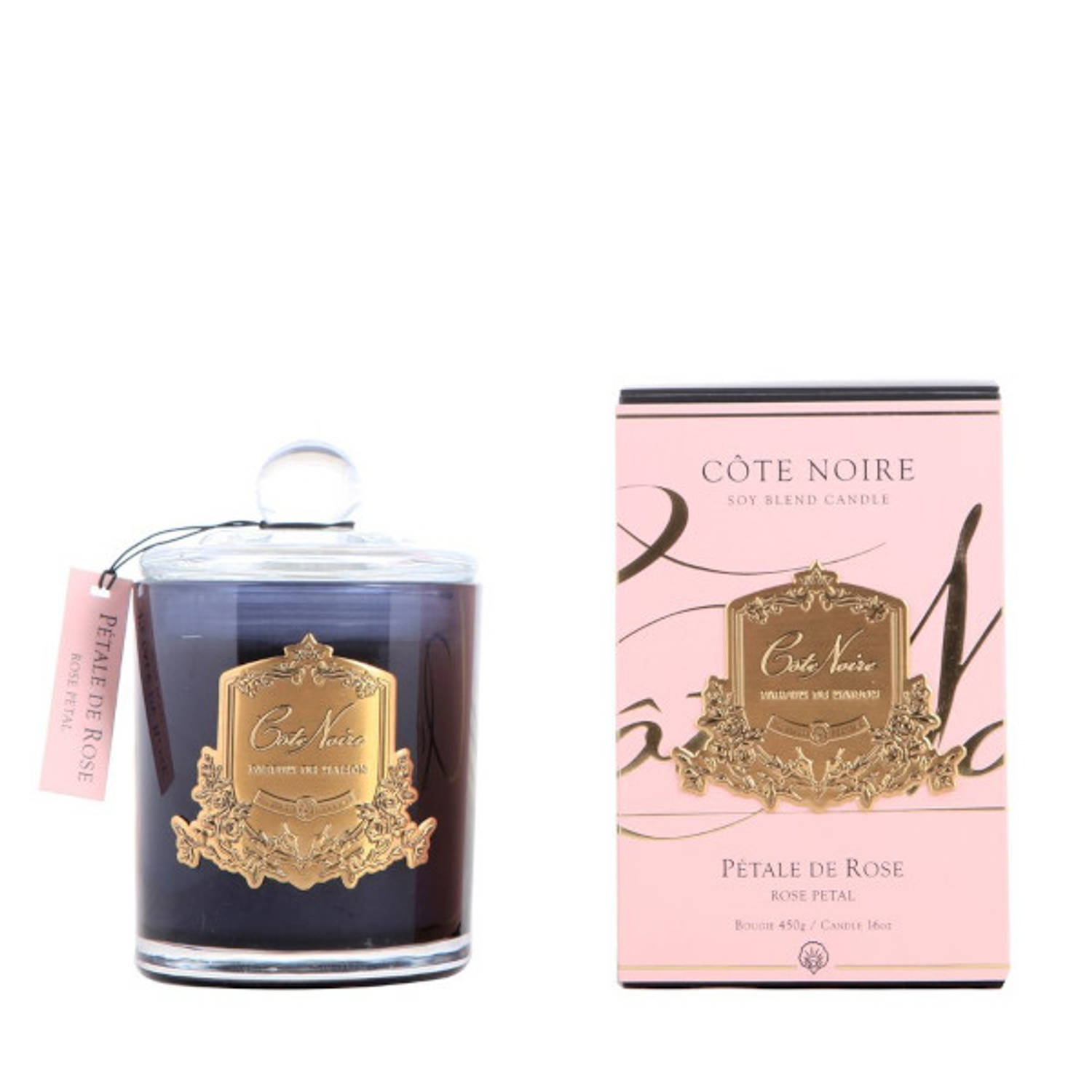 Geurkaars Rose Petal 185gr - Cote Noire - Roze