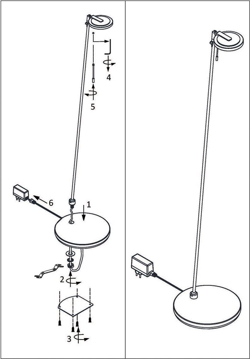 Steinhauer Vloerlamp Turound 2664 - Zwart