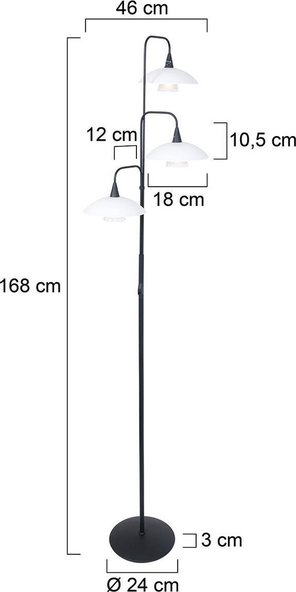 Steinhauer Vloerlamp Tallerken Led 2659zw - Zwart