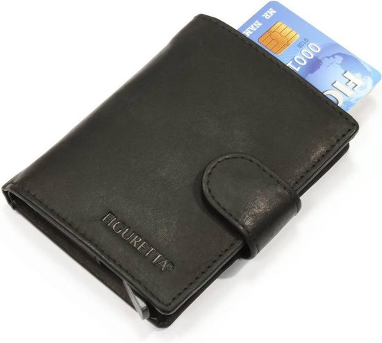 Figuretta Leren Rfid Card Protector Creditcardhouder - Zwart