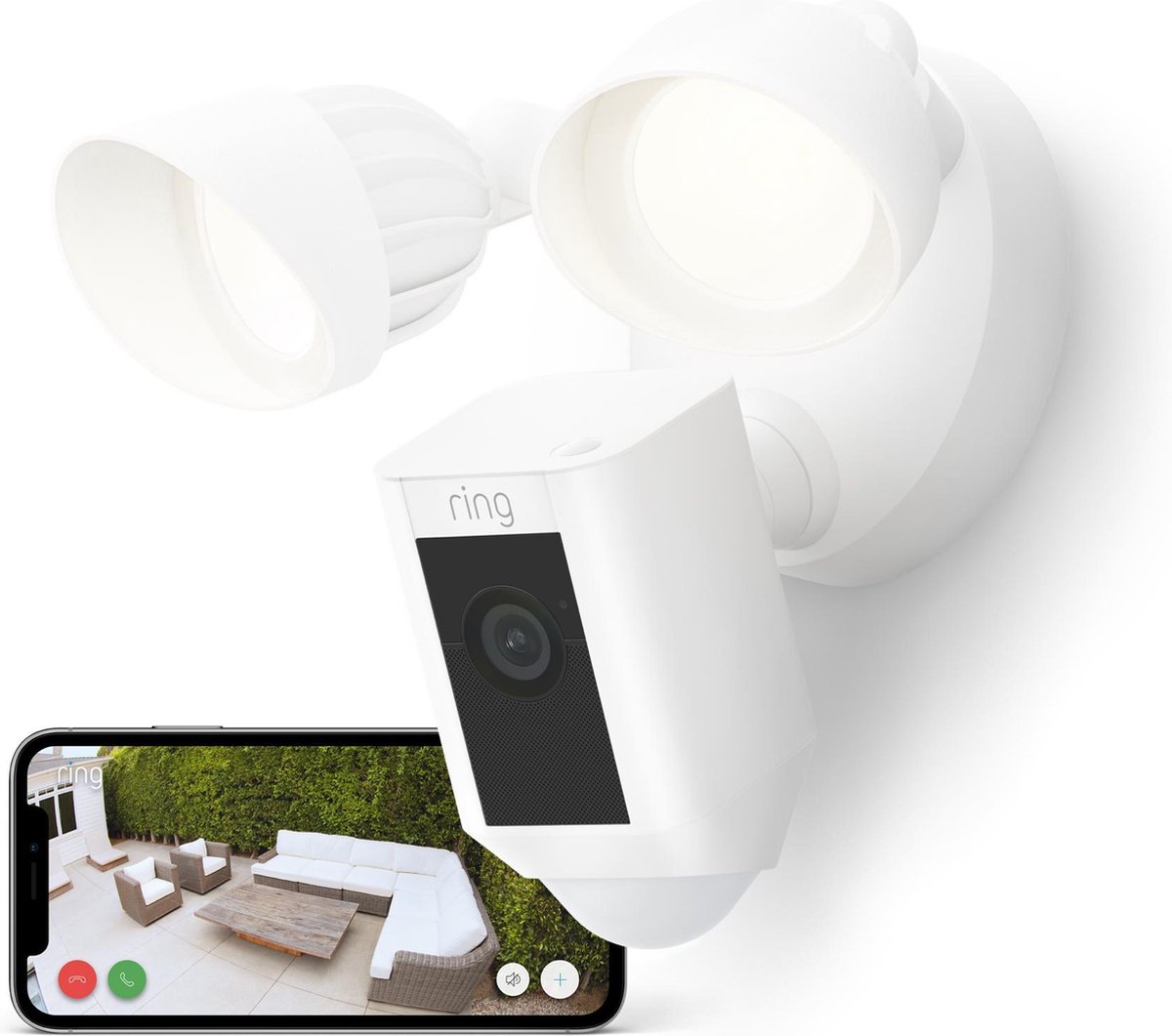 Ring Floodlight Cam Wired Plus - Wit