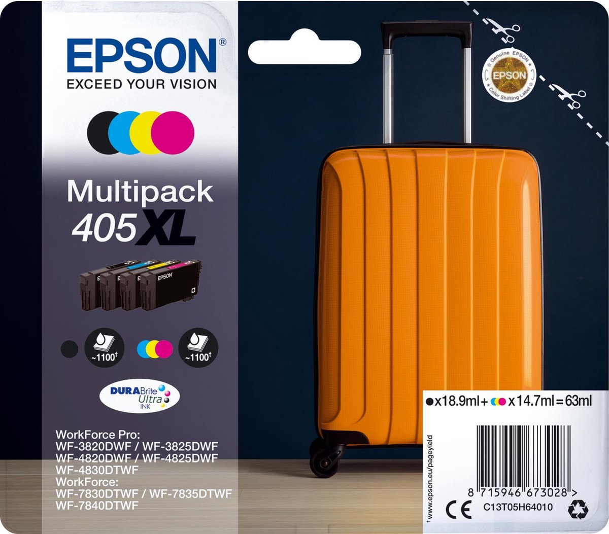 Epson 405 xl ink 4clr multipak blis