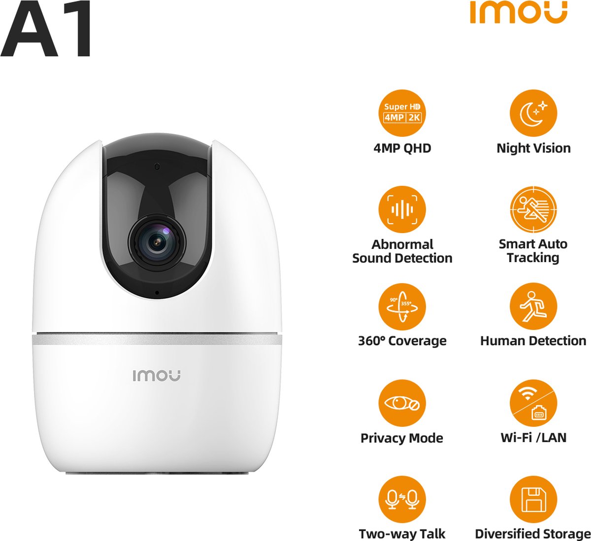 IMOU A1 4MP - Zwart
