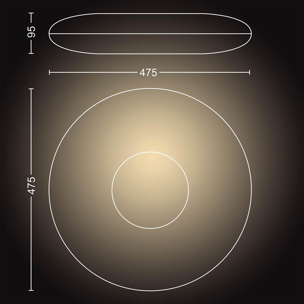 Philips Cher plafondlamp White Ambiance - Zwart
