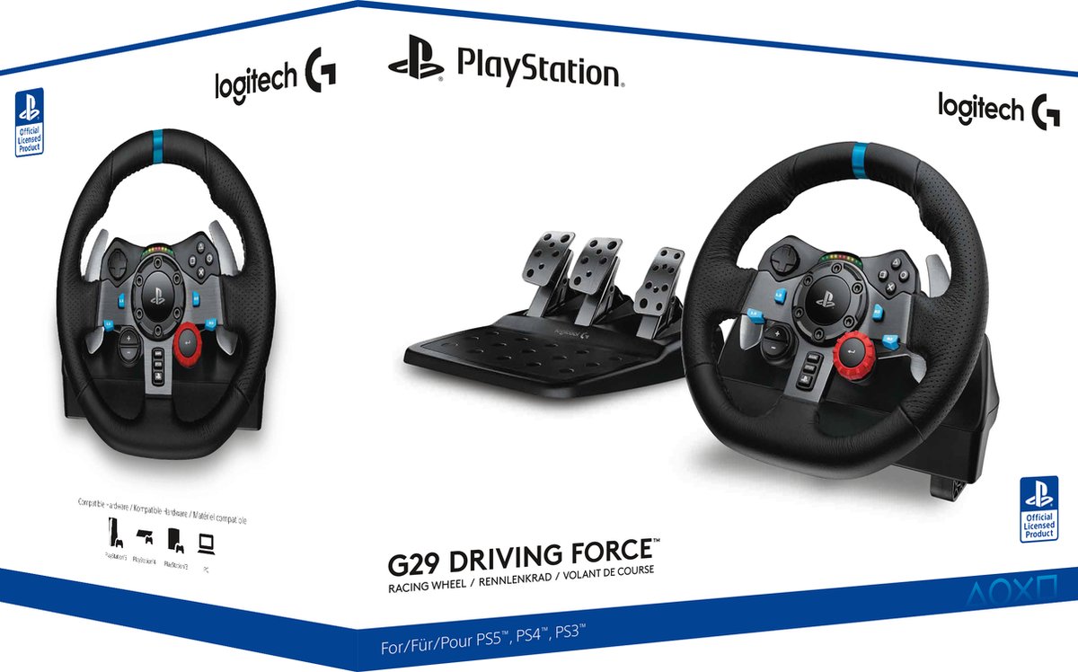 Logitech G G29 Driving Force Racestuur - PS5/PS4/PC - Zwart