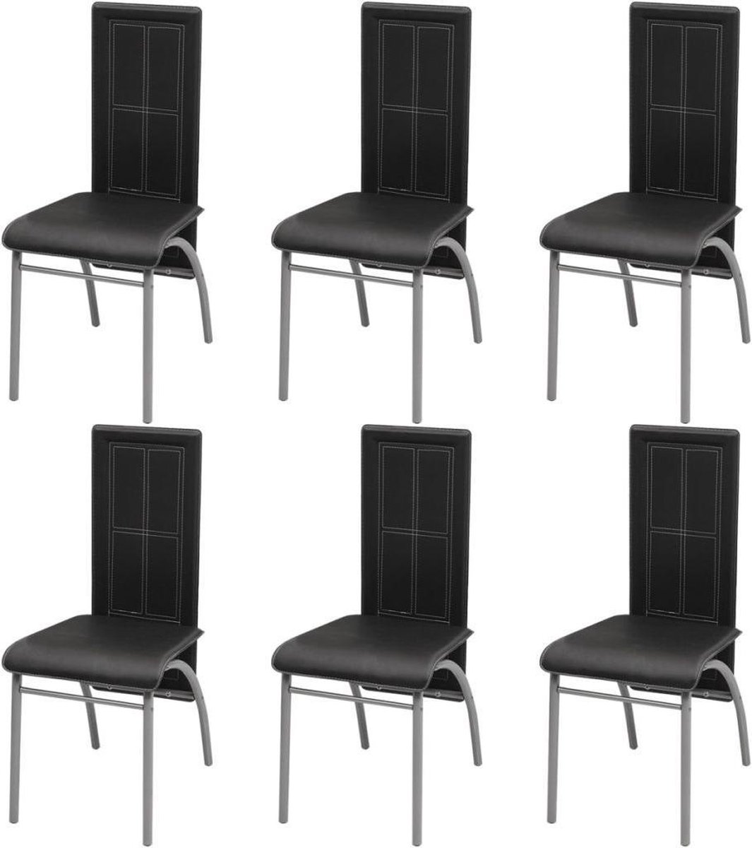 Vidaxl Eetkamerstoelen 6 St Kunstleer - Zwart