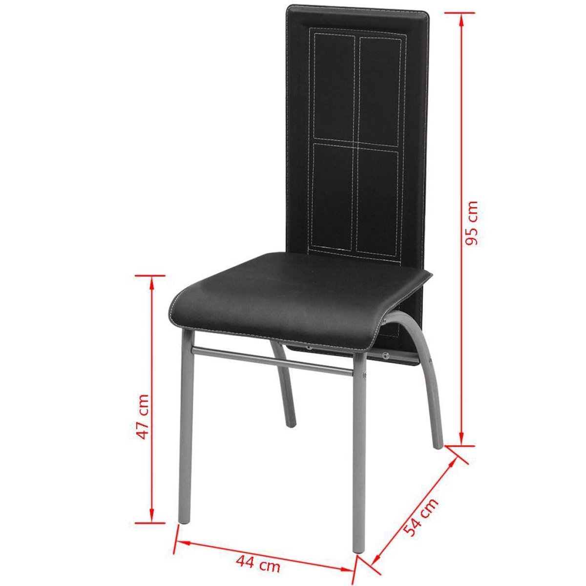 Vidaxl Eetkamerstoelen 6 St Kunstleer - Zwart