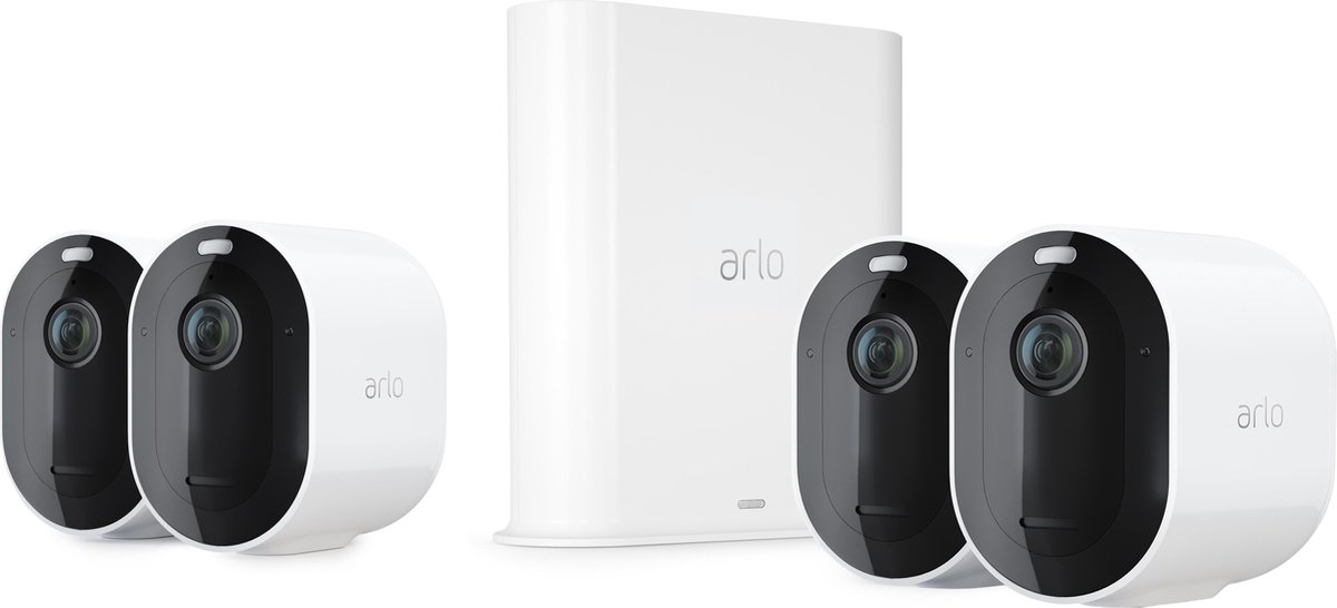 Arlo Pro 3 set met 4 camera's wit - Zwart