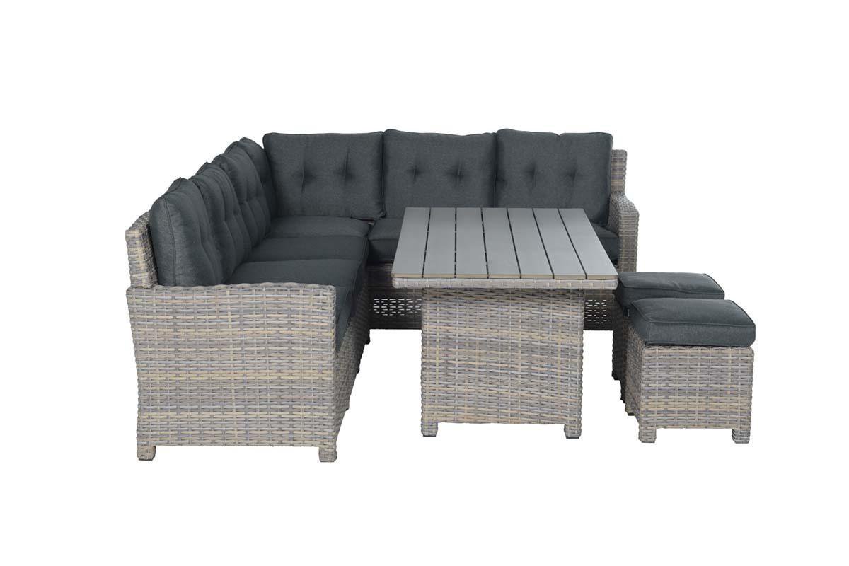 Garden Impressions - Seagull Loungedining Set - 5 Delig - Rechts - Vintage Willow - Grijs