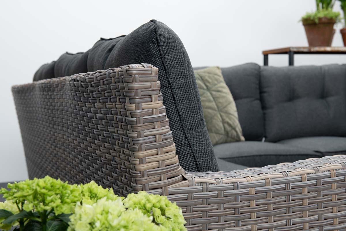 Garden Impressions - Seagull Loungedining Set - 5 Delig - Rechts - Vintage Willow - Grijs