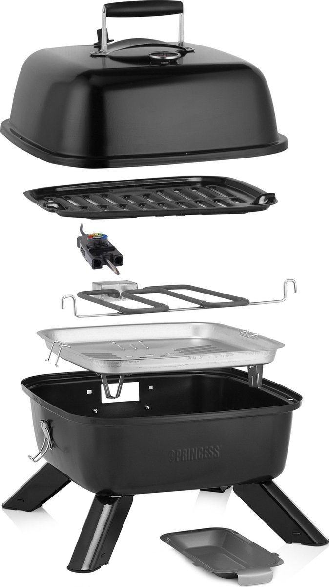 Princess 112256 Portable Hybride Barbecue - Zwart