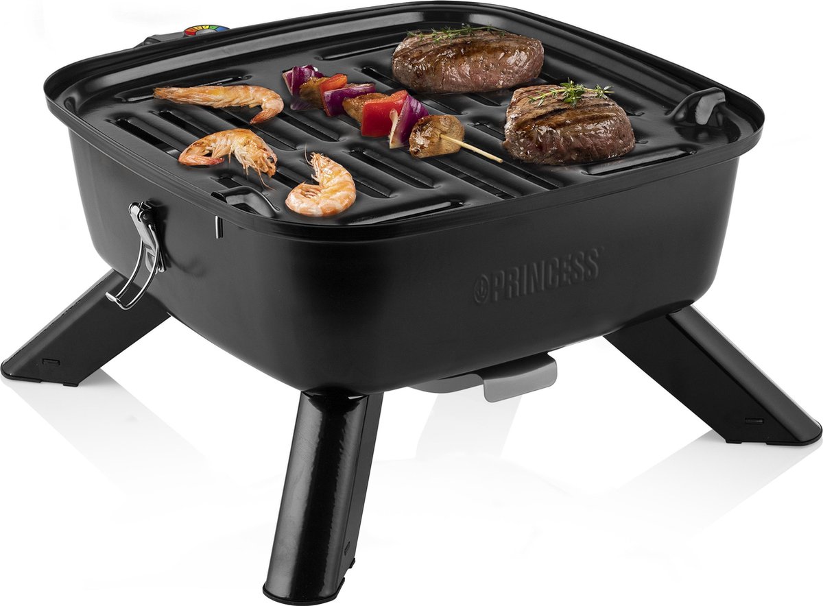 Princess 112256 Portable Hybride Barbecue - Zwart