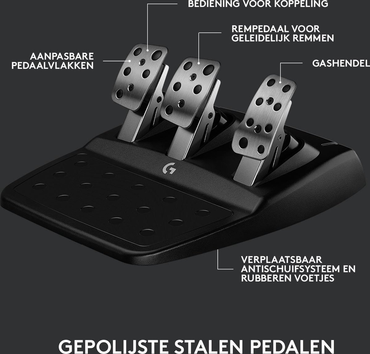 Logitech G G923 Racestuur en -pedalen - PS5/PS4/PC - Zwart
