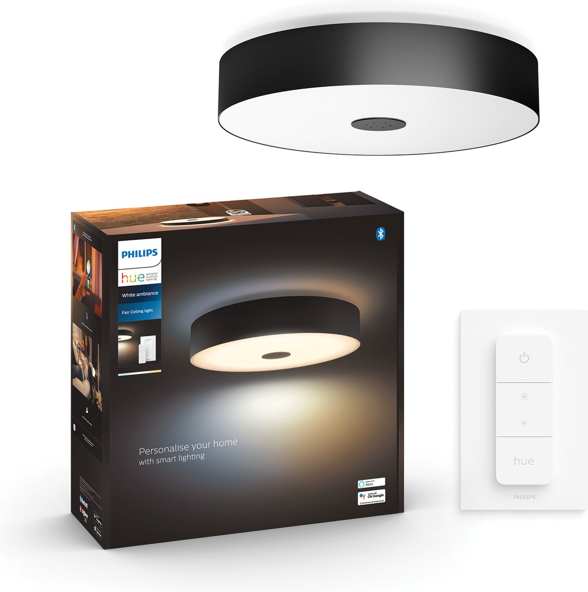 Philips Fair plafondlamp WA DS - Zwart