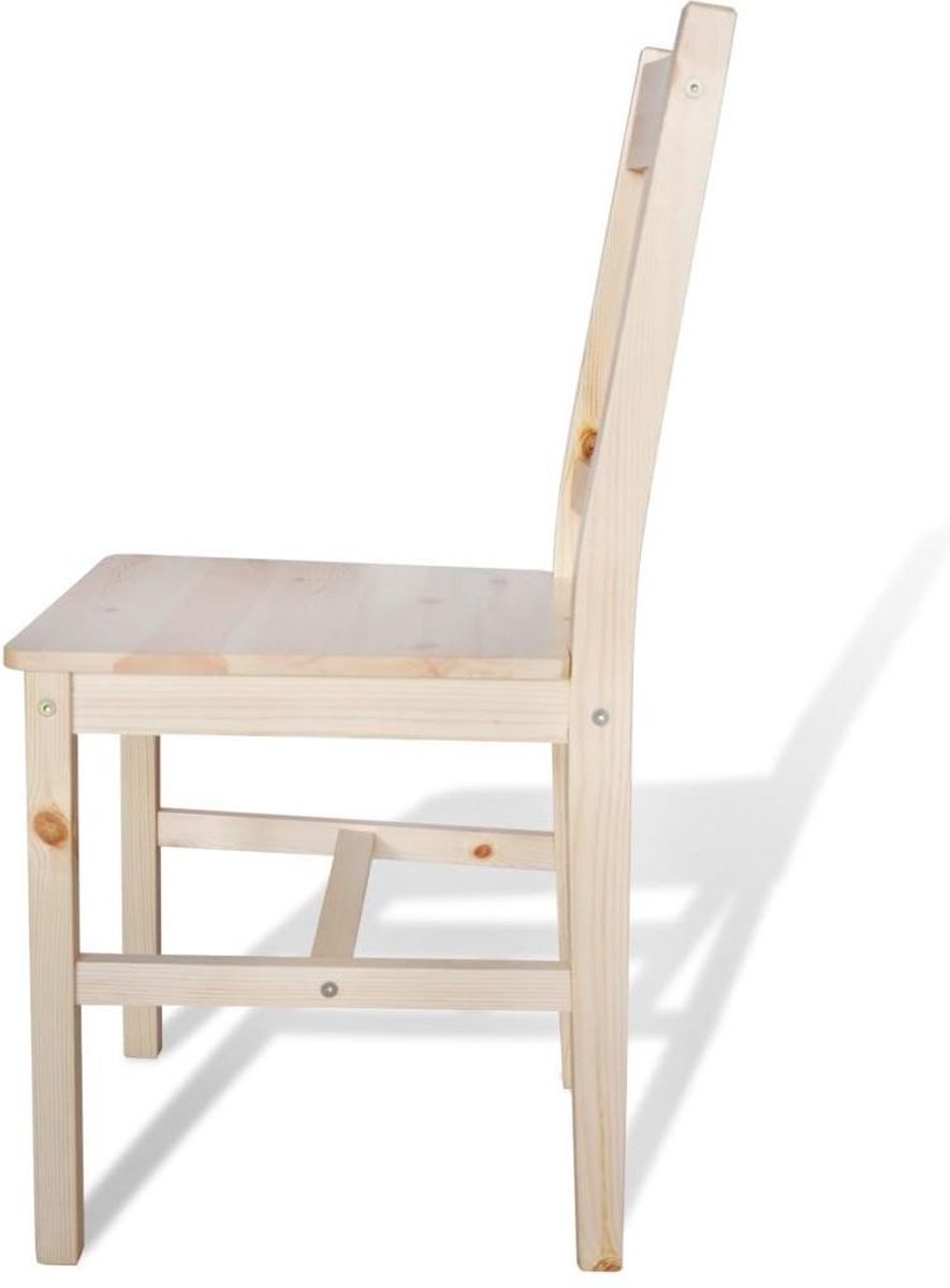 Vidaxl Eetkamerstoelen Hout Natuurlijke Houtkleur 2 St - Beige