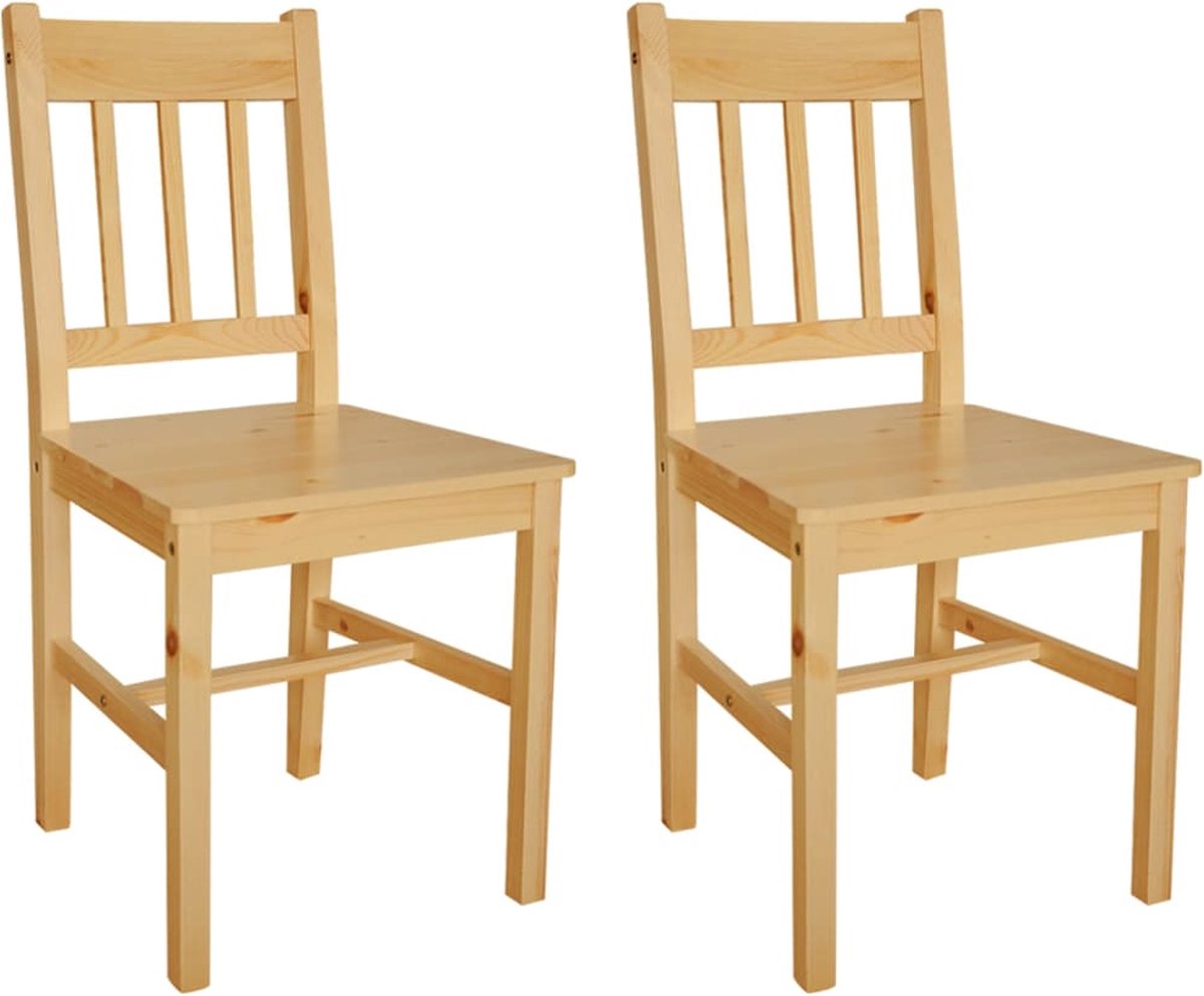 Vidaxl Eetkamerstoelen Hout Natuurlijke Houtkleur 2 St - Beige