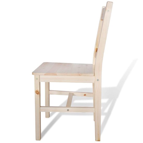 Vidaxl Eetkamerstoelen Hout Natuurlijke Houtkleur 2 St - Beige