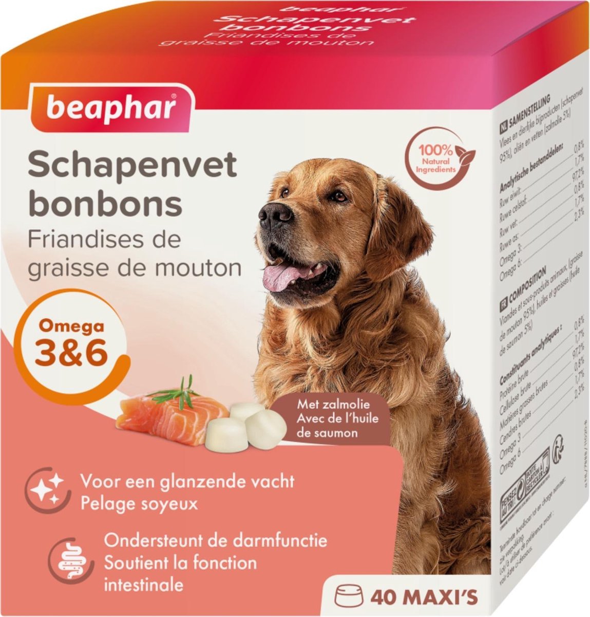 Beaphar Schapenvetbonbons Zalm - Hondensnacks - Medium
