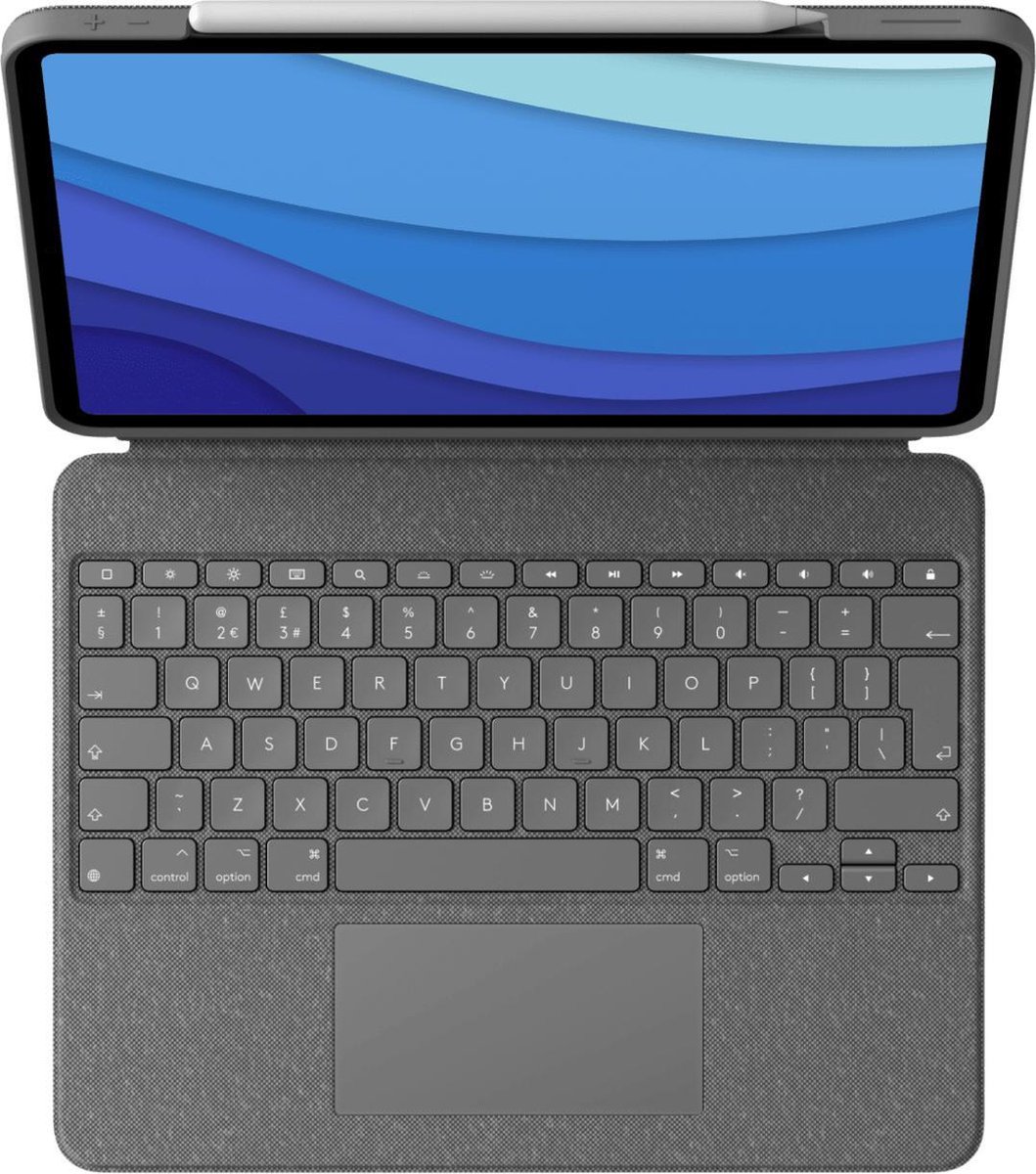 Logitech Combo Touch iPad Pro 12.9 inch (2021/2020) Toetsenbord Hoes QWERTY - Grijs