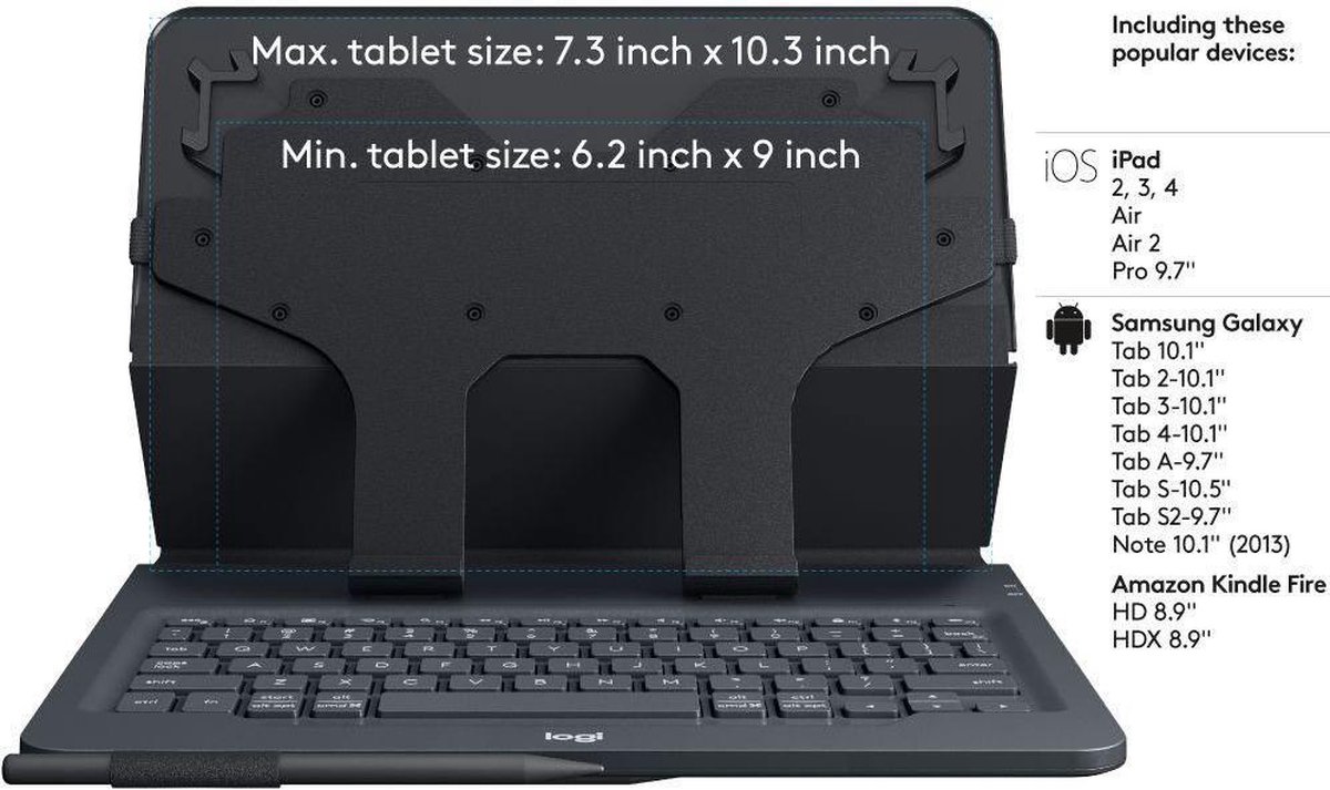 Logitech Universal Folio voor 9-10 inch - Zwart