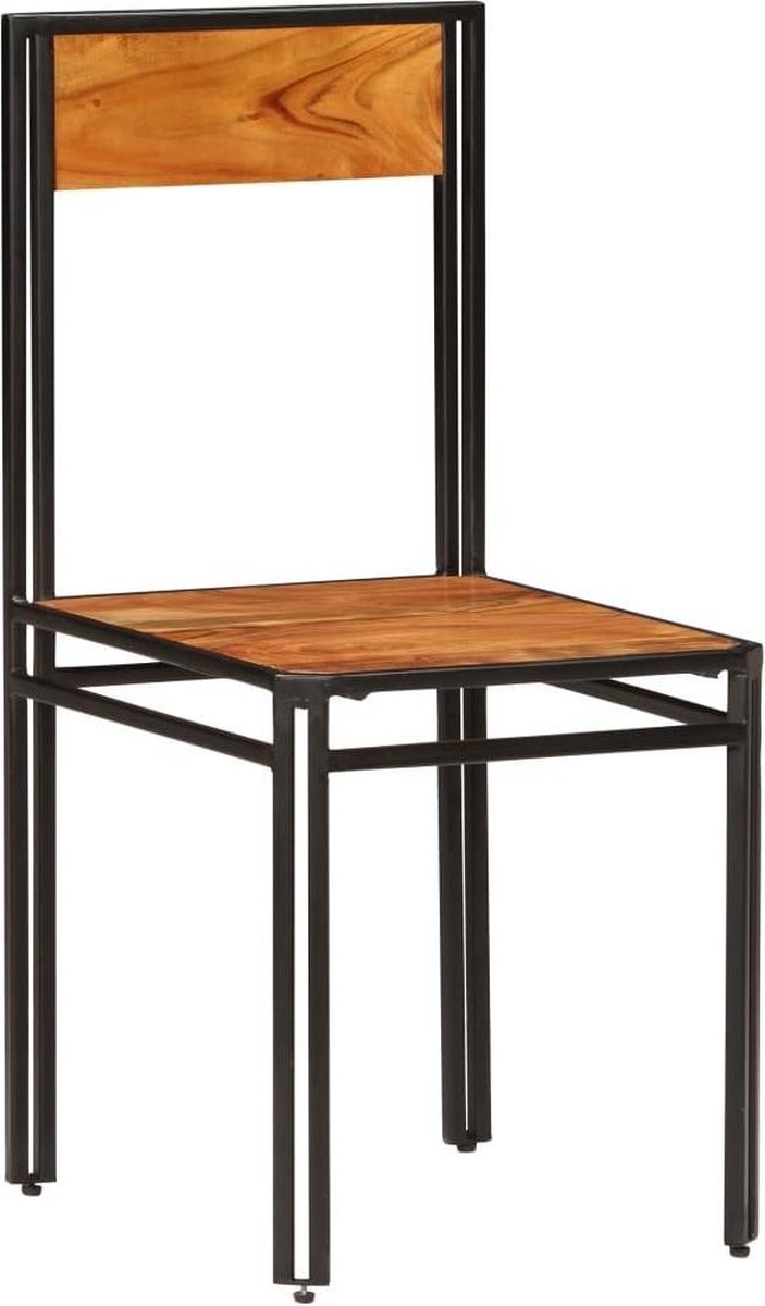 Vidaxl Eetkamerstoelen 2 St Massief Acaciahout Met Sheesham Afwerking - Bruin