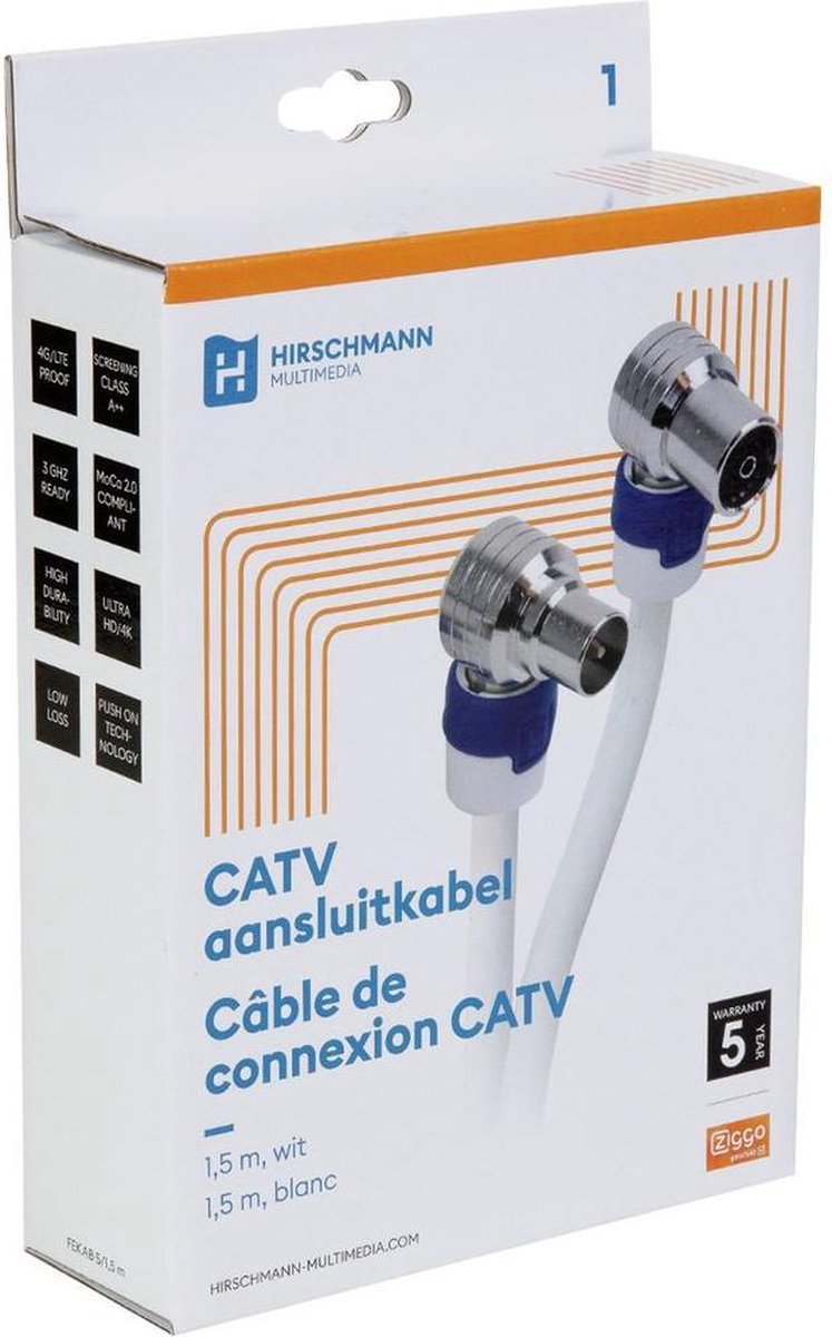 Hirschmann Fekab 5 Coax Antennekabel 1,5 meter