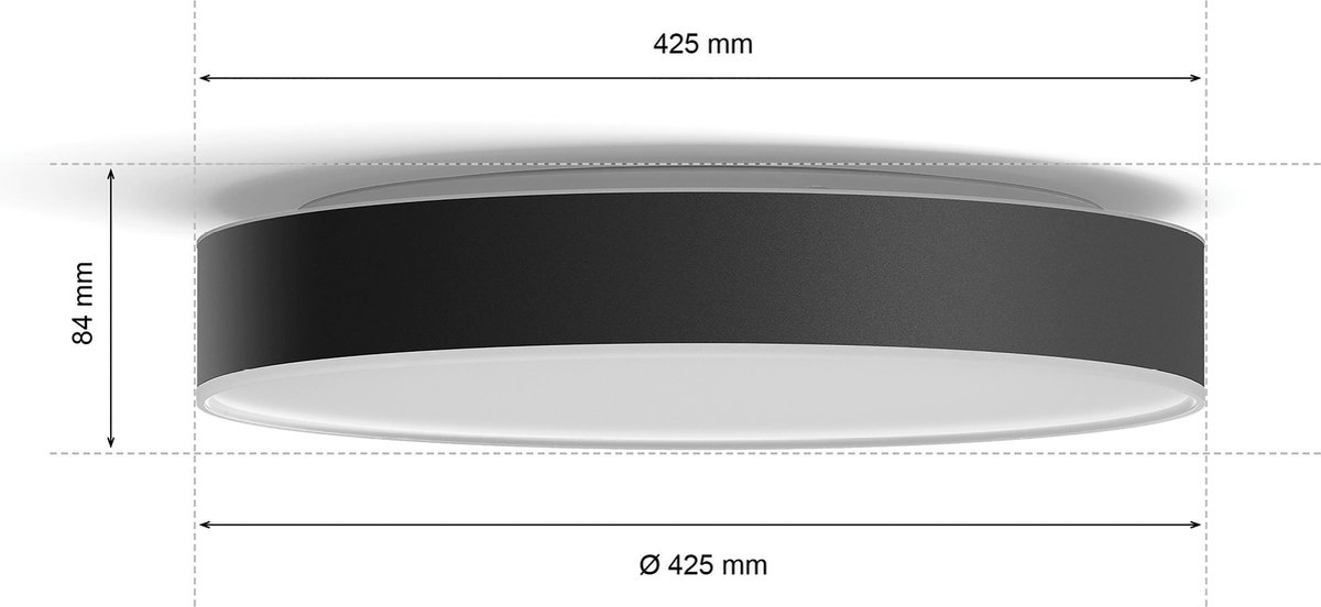 Philips Enrave L plafondlamp White Ambiance - Zwart