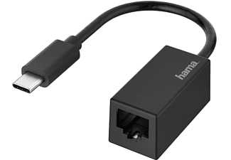 Hama 200322 Adapter, USB-C - LAN gigabit - Zwart