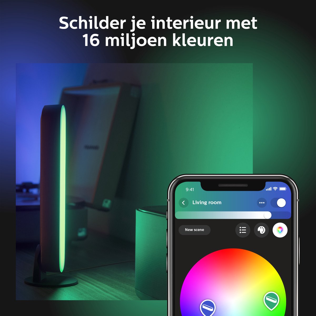 Play Lichtbalk White & Color Uitbreiding - Zwart