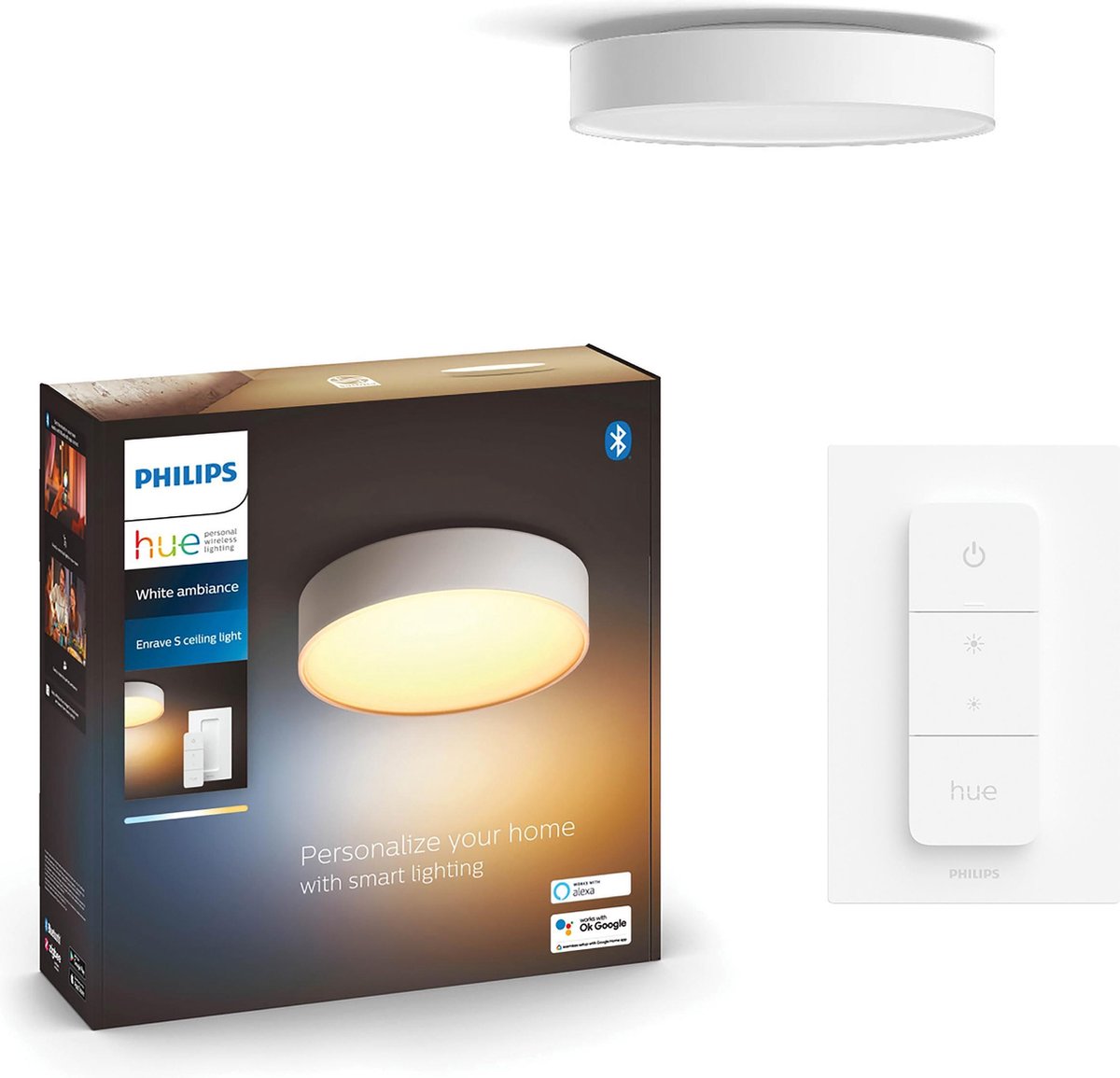 Philips Enrave XL plafondlamp White Ambiance - Wit