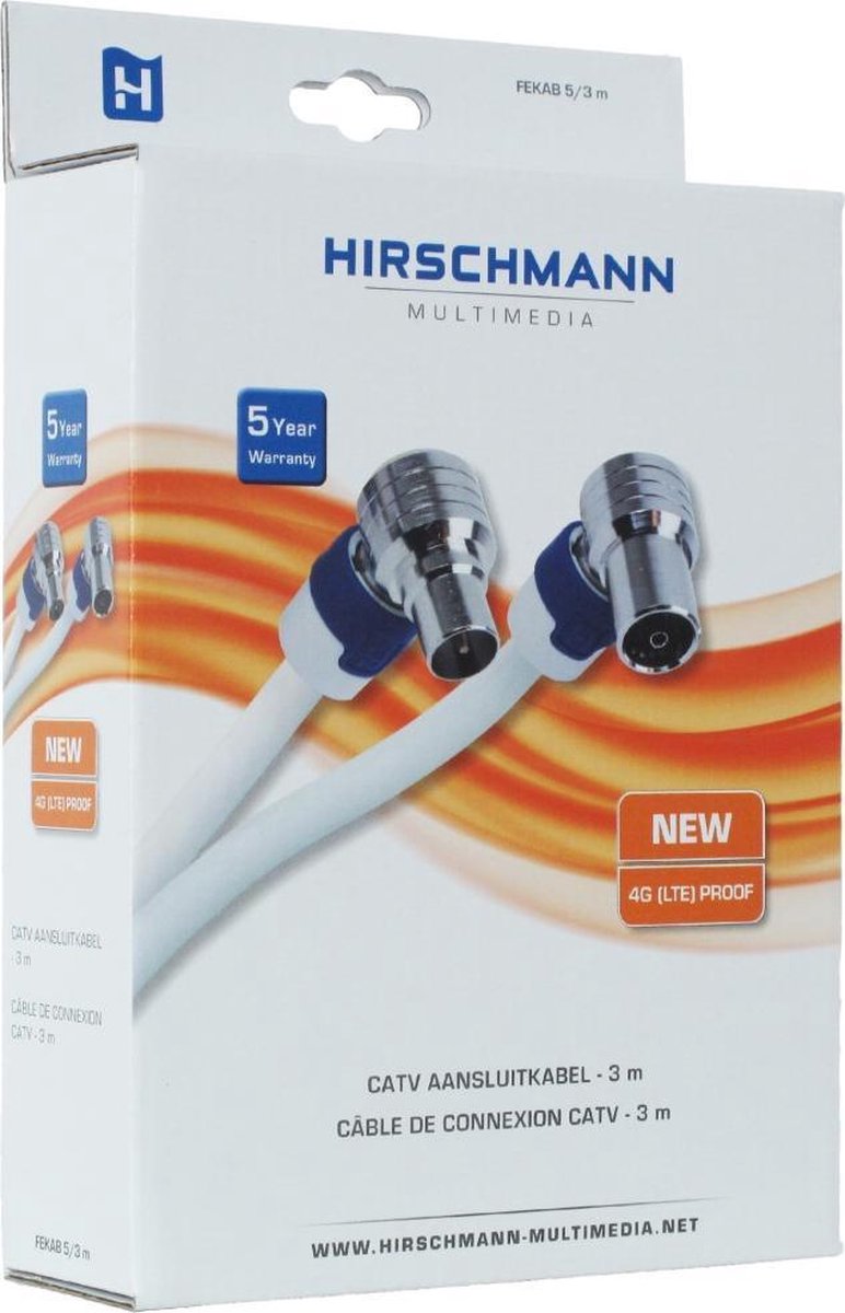 Hirschmann Fekab 5 Coax Antennekabel 3 meter