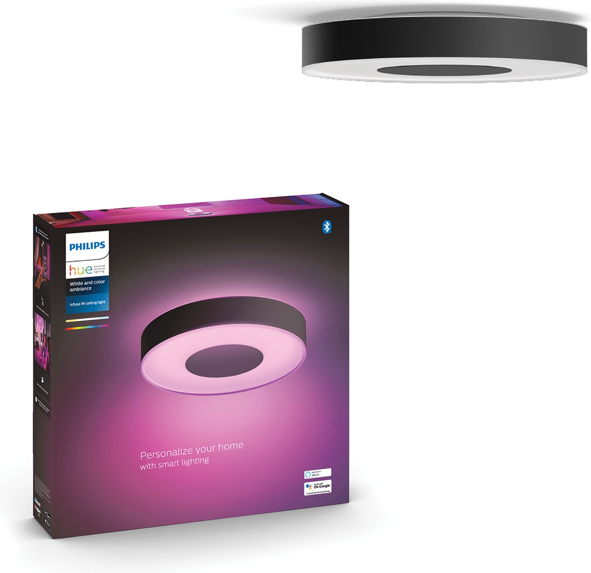 Philips Infuse M plafondlamp White & Color - Zwart