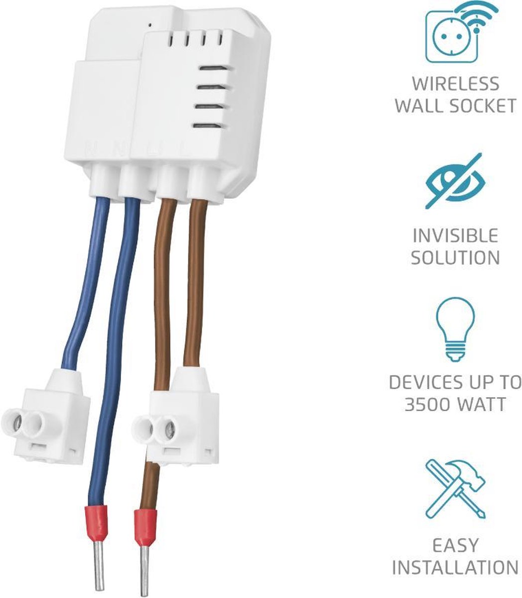 KlikAanKlikUit mini inbouw hoofdschakelaar AWS-3500S - Zwart