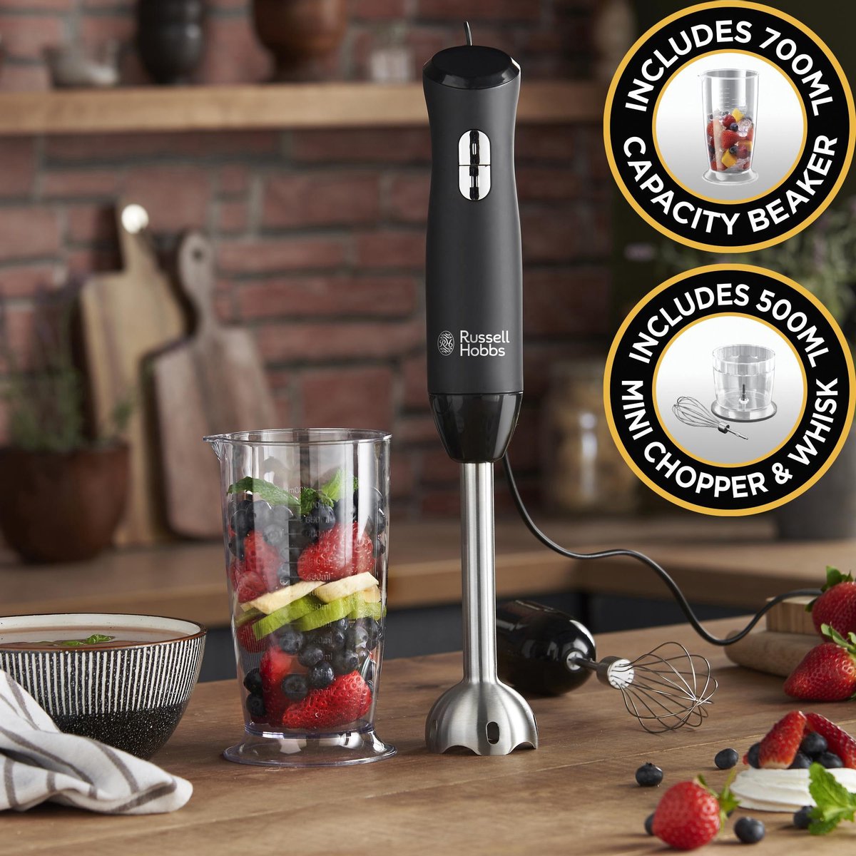 Russell Hobbs 3-in-1 staafmixer 24702-56 Desire - Zwart