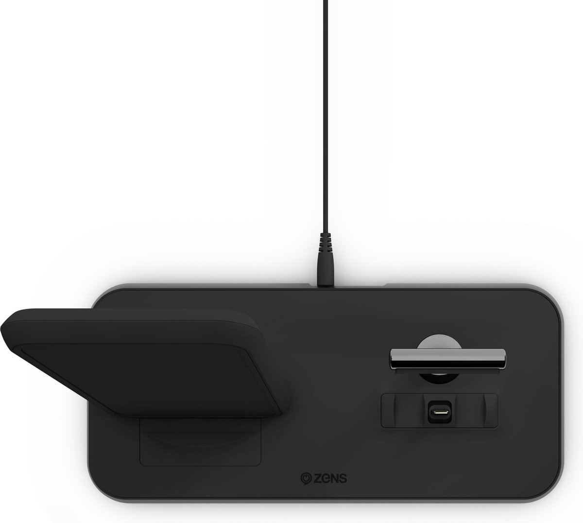 Zens Draadloze Oplader 10W met Standaard en AirPods Dock - Zwart