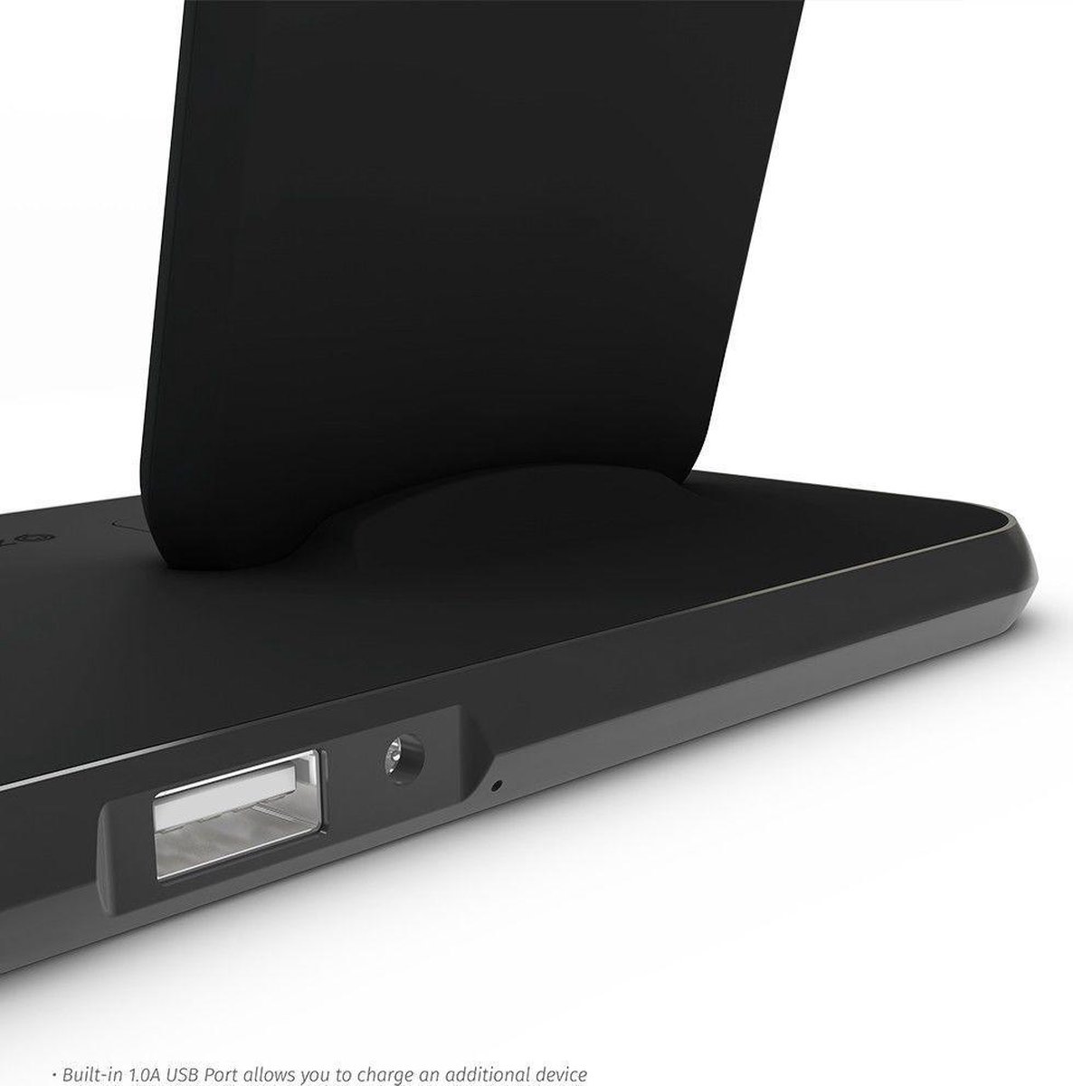Zens Draadloze Oplader 10W met Standaard en AirPods Dock - Zwart