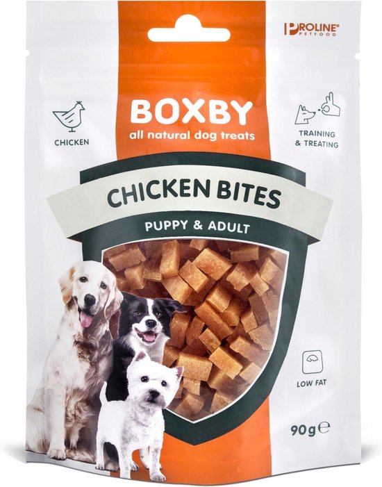 PROLINE Boxby Chicken Bites - Hondensnacks - Kip Vis 90 g