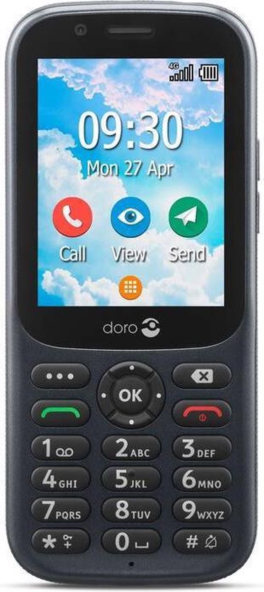 Doro senioren mobiele telefoon 703X 4G - Zwart