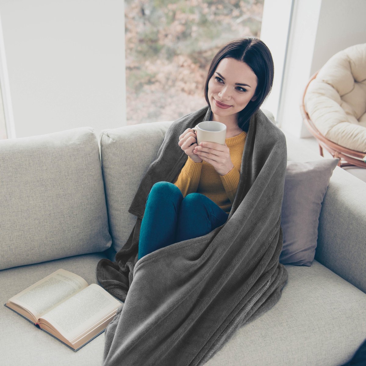 Inventum elektrische omslagdeken HB180G - Grijs