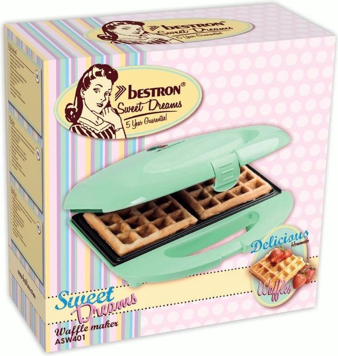 Bestron wafelmaker ASW401 - Groen