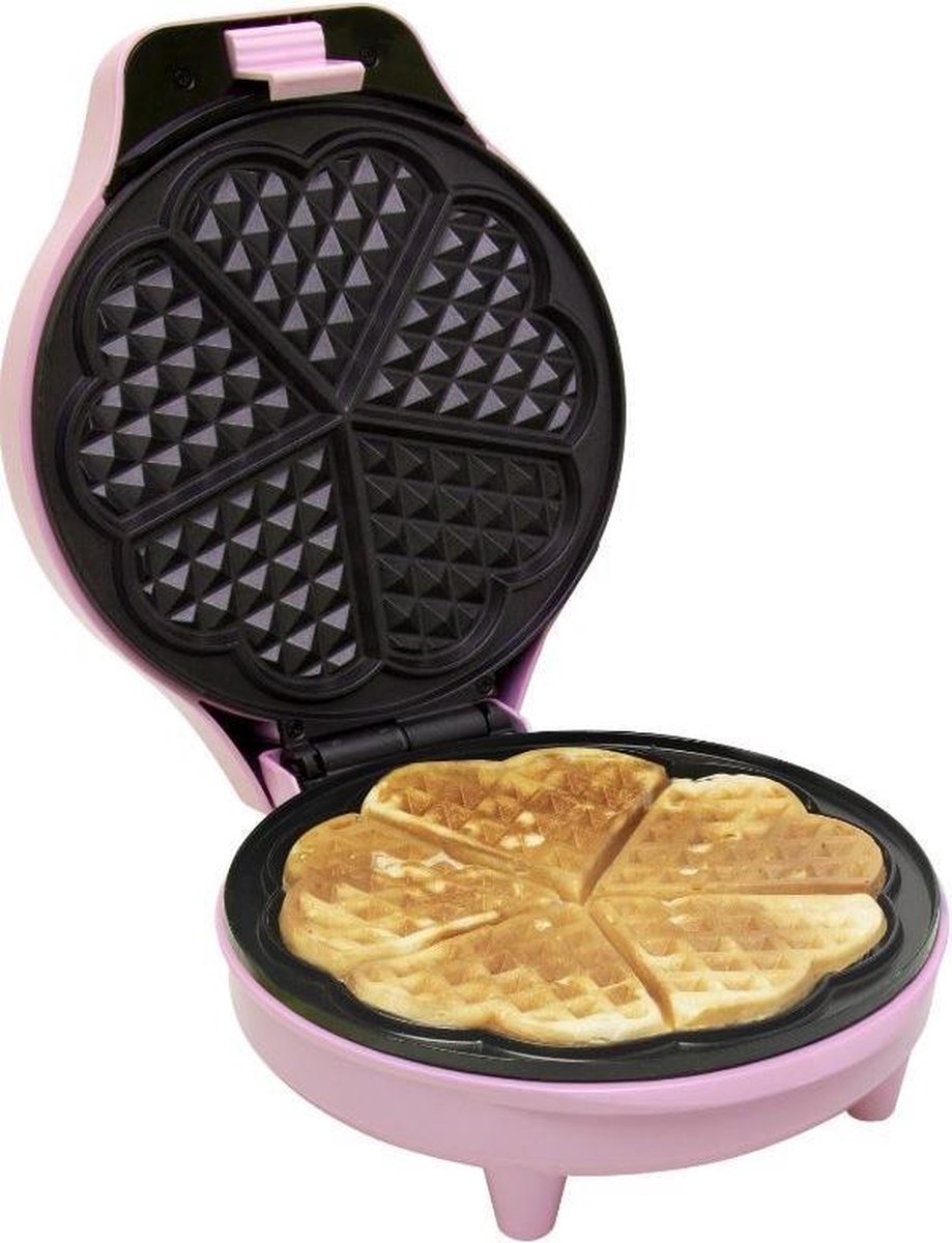 Bestron Hartjeswafelmaker ASW217 - Roze