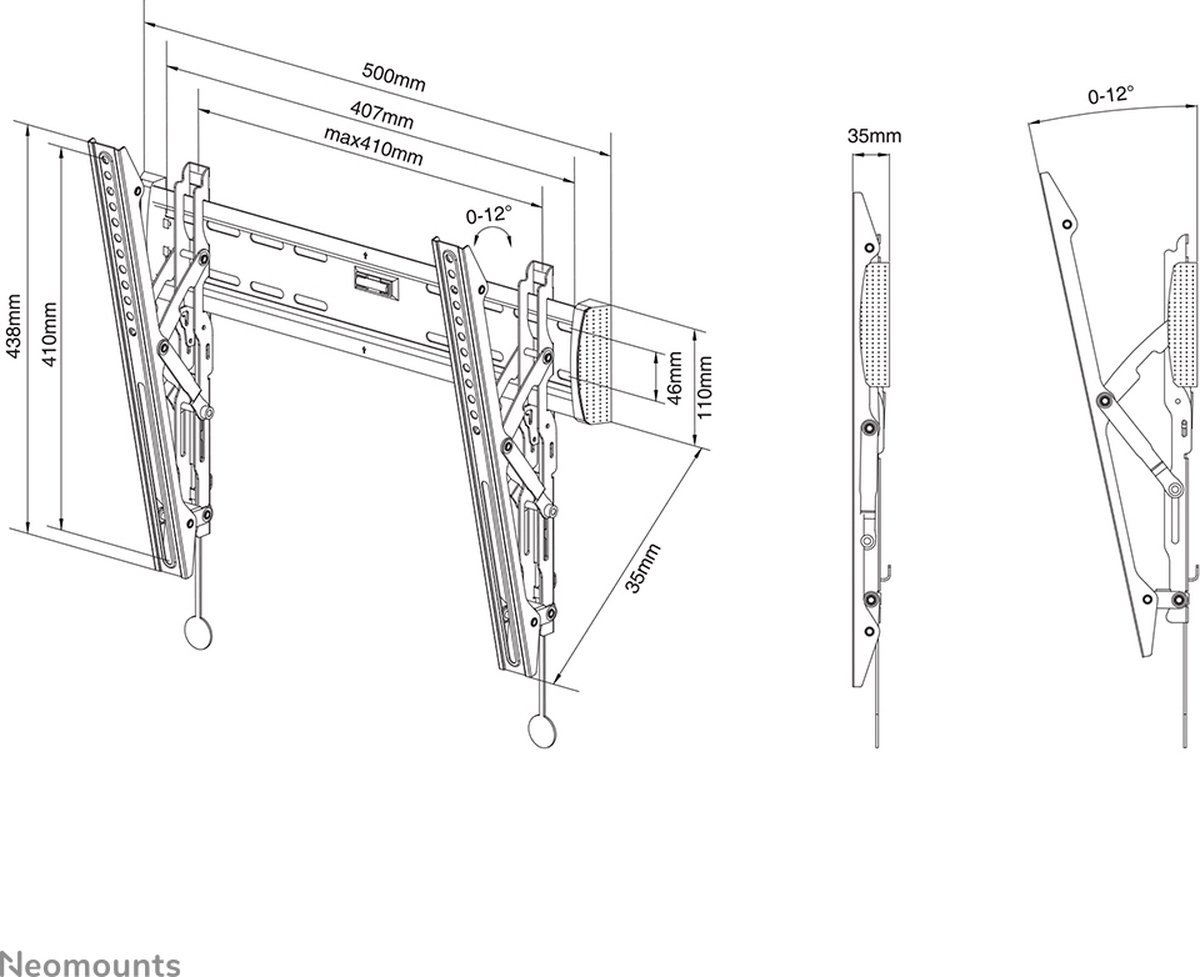 NeoMounts by Newstar muurbeugel NM-W345 - Zwart