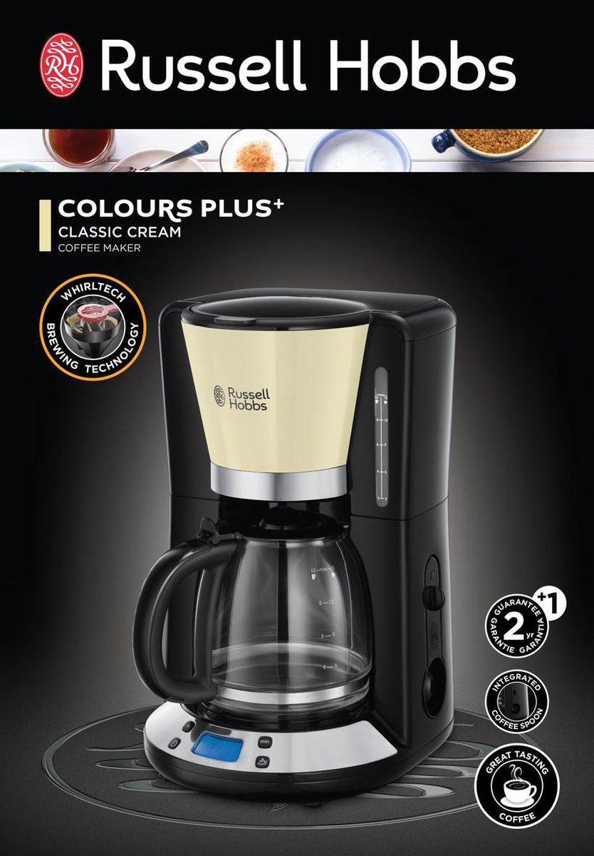 Russell Hobbs koffiezetapparaat Colours Plus 24033-56 (Creme) - Zwart