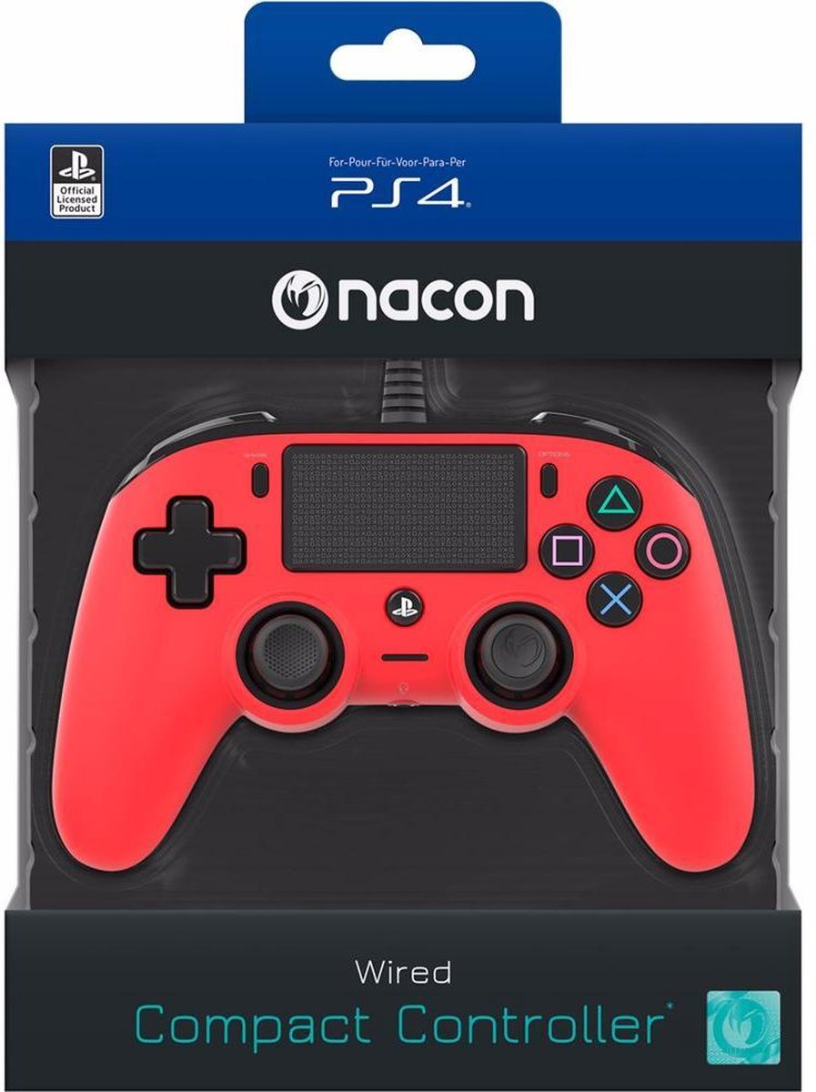 NACON Bedrade Controller PS4 - Rood