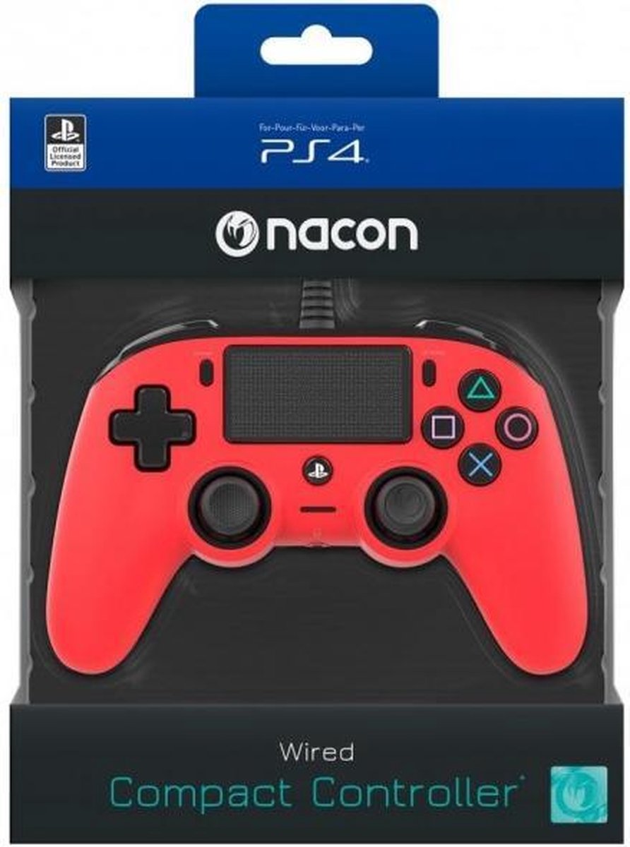 NACON Bedrade Controller PS4 - Rood