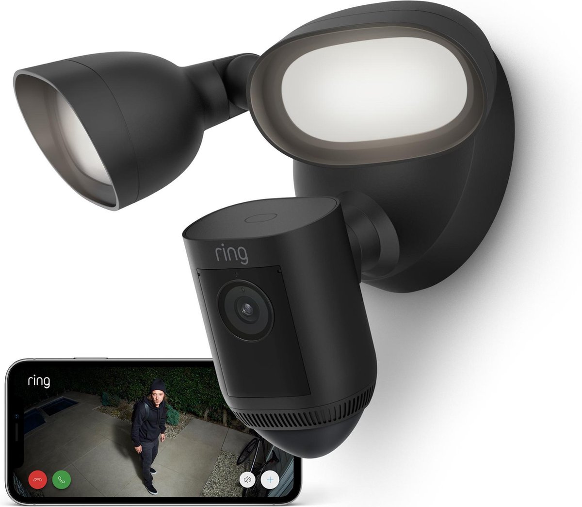 Ring Floodlight Cam Wired Pro - Zwart
