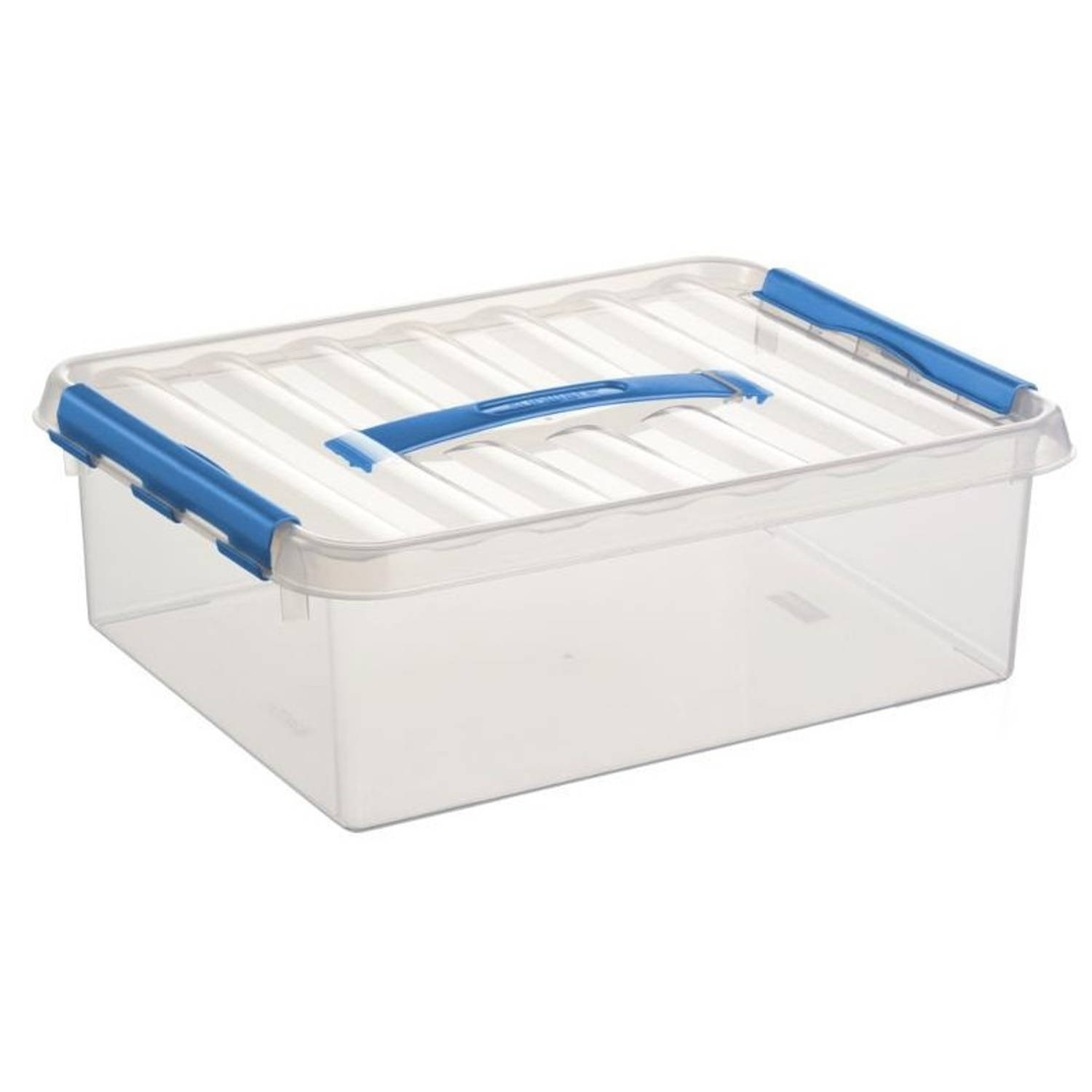 Kunststof Stapelbare Opbergbak 10 Liter 38 X 30 X 12 Cm - Opbergbox - Blauw